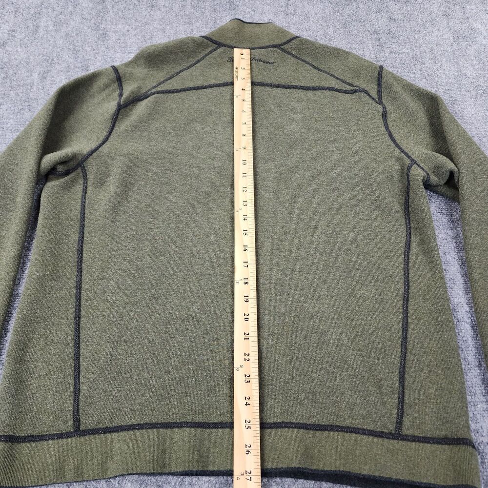 Tommy Bahama Sweater Mens XL Green Gray Flipsider 1/2 Zip Reversible Pullover - Picture 7 of 16